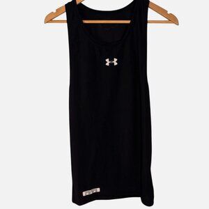 Under Armour black long tank top size Women's Medium sleeveless fitted Sport